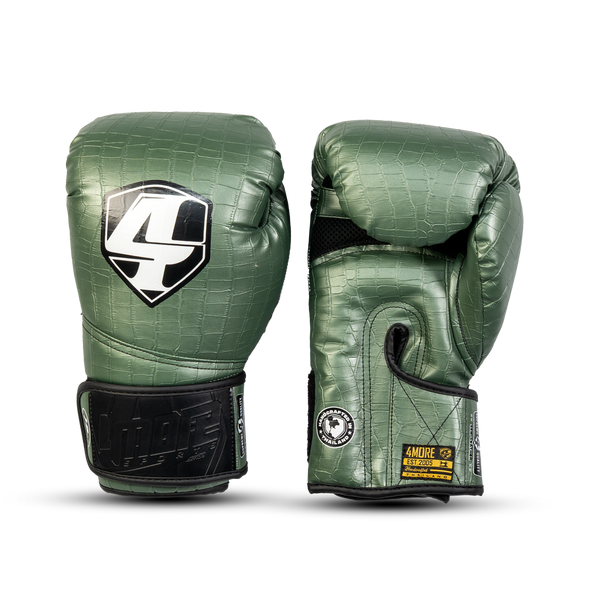 4MORE BOXING GLOVES SEMI-LEATHER MODEL TK ROGUE CROCODRILE GREEN