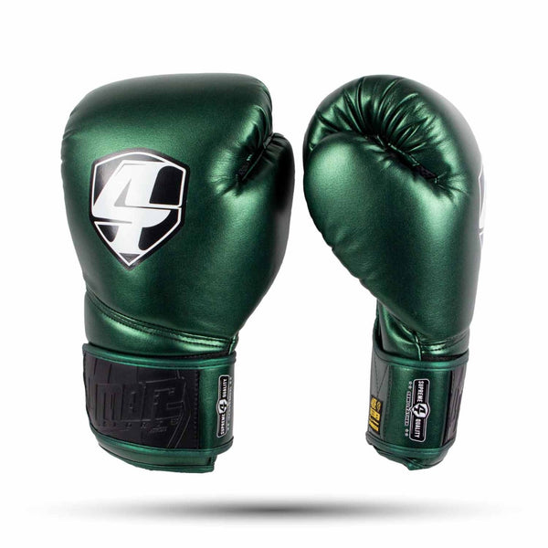 4MORE BOXING GLOVES SEMI-LEATHER MODEL TK ROGUE GREEN METALIC