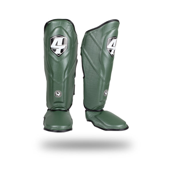 4MORE SHIN GUARDS SEMI-LEATHER HAVOC CROCODRILE GREEN